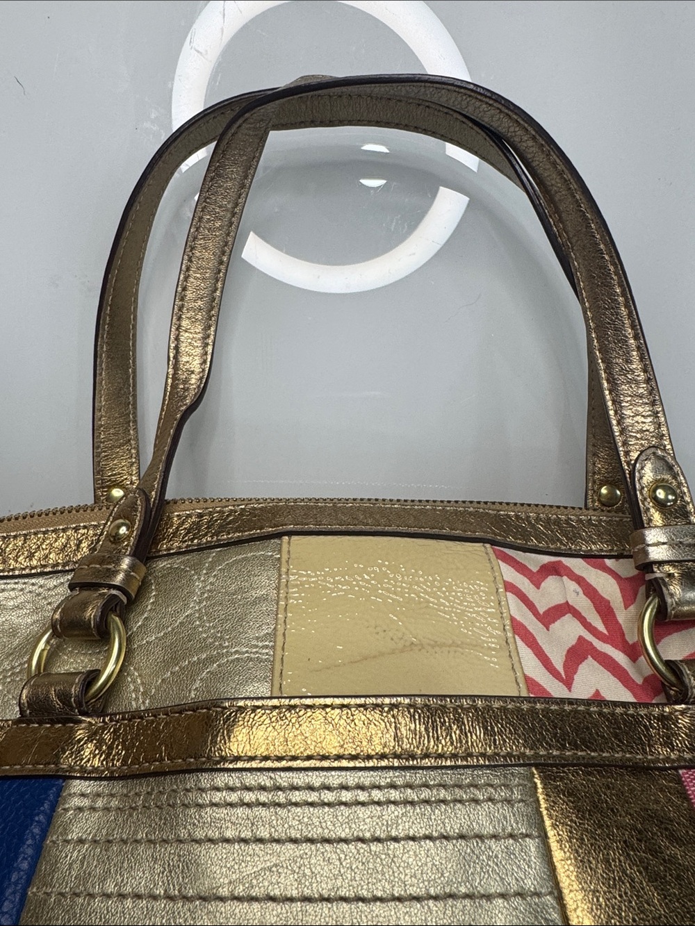 Coach Vintage Y2K-era Coach Signature Patchwork bowler bag in multi-color - Picture 2 of 15